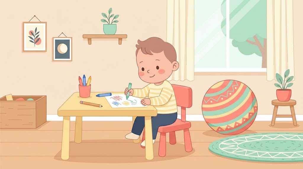 孩子坐不住?從身體經驗與日常互動理解動作訊號的插畫