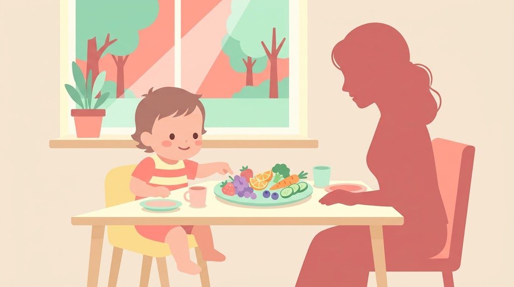 孩子挑食只吃特定口感?從口腔感覺陪伴孩子探索食物的插畫