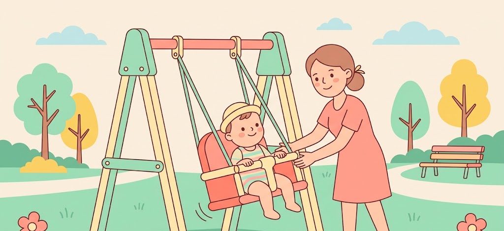 孩子怕離地?陪伴孩子安心探索高度與移動感的插畫